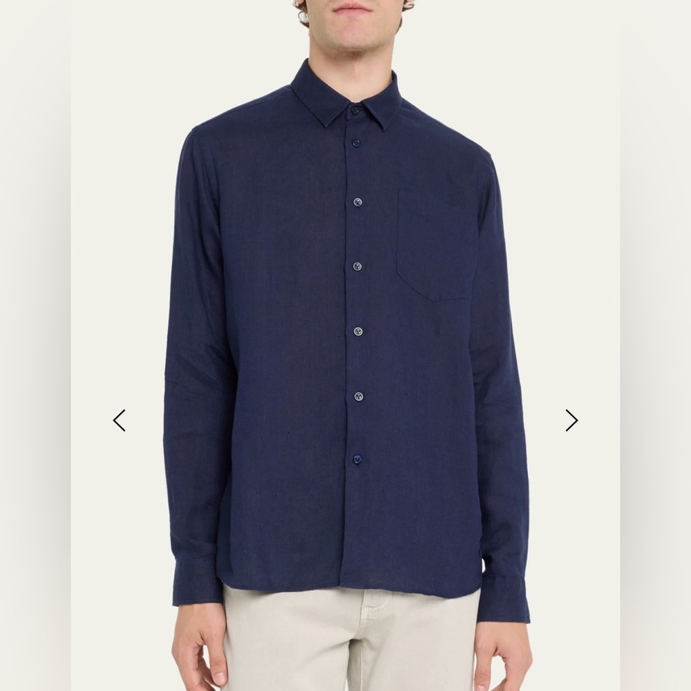 Vilebrequin Caroubis Linen Pocket Sport Shirt Men's Medium Classic‎ Resortwear